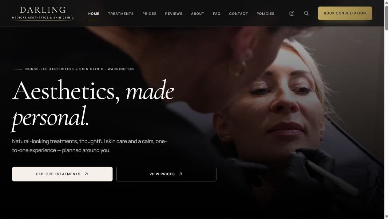 Darling Medical homepage walkthrough
